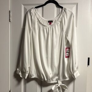 Vince Camuto White Blouse with Tie Hem